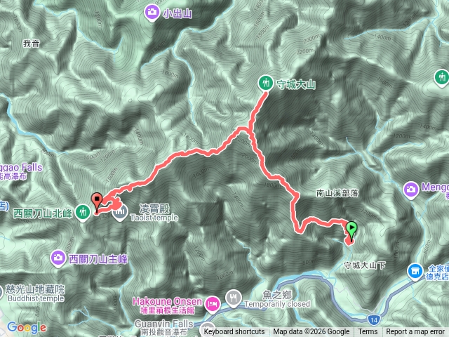 埔里二秀（守關山南峰→守關山→守城大山→關刀山東峰→關刀山 Y型縱走）預覽圖