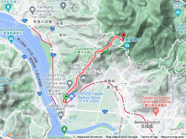 台北大縱走第一段（小部分一關渡->清天宮）