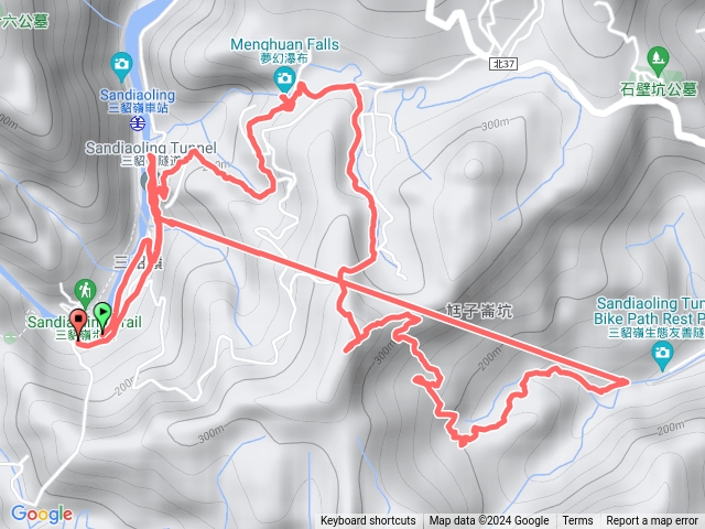 三貂嶺--夢幻寺--夢幻瀑布--頂坑山--古厝遺址--夢幻隧道--三貂嶺