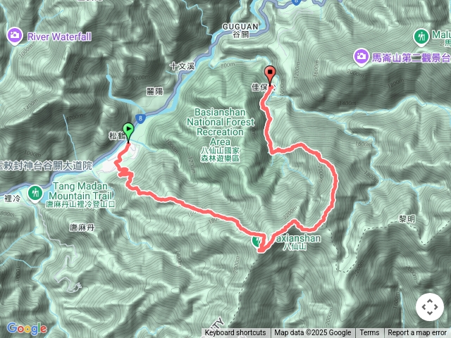 南松鶴上八仙山經東八仙山下八仙山森林遊樂區