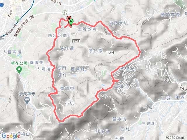 文筆山天上山 崙仔山 o型