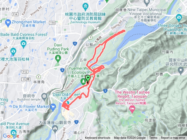 大溪月眉休閒農業區+大漢溪山豬湖生態親水園區+大溪老街+月眉古道+大溪古道+中庄調整池+大嵙崁親水園區+地景原野風箏場