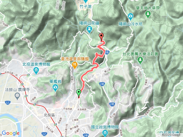 天母古道上陽明山苗圃登山口