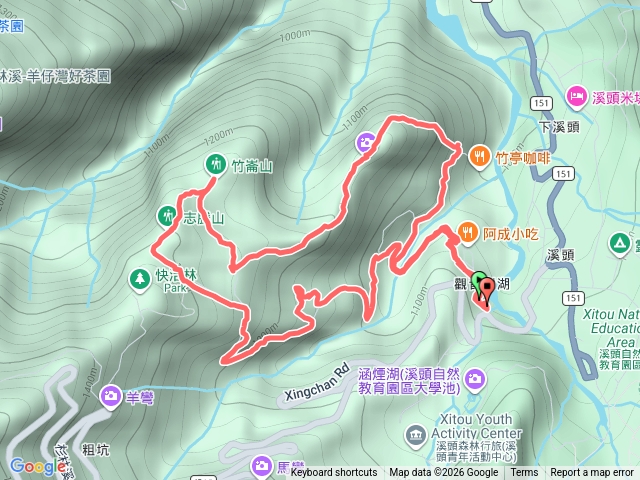 溪頭三秀連走溪頭山-竹崙山-志騰山-快活林(樟仔林林道)。預覽圖