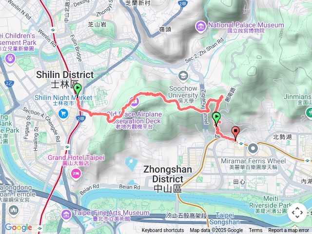 捷運士林站-文間山-劍南站