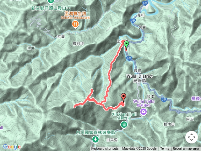 烏來紅河上美鹿山、高腰山與拔刀爾山