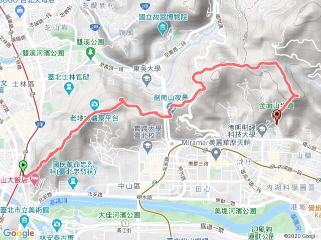 劍潭山。金面山健行