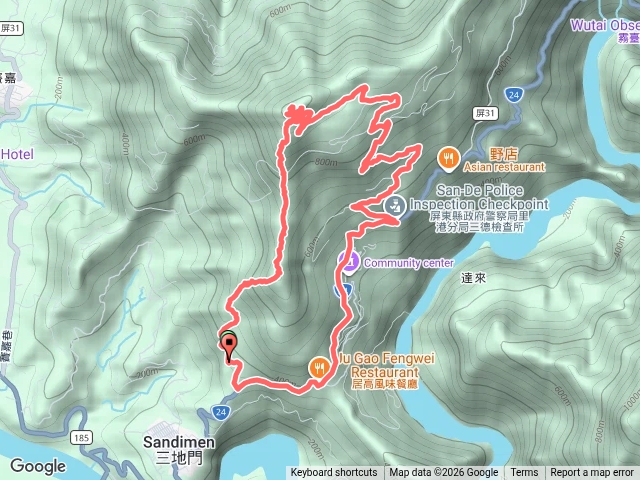山地門山南峰到三地門山