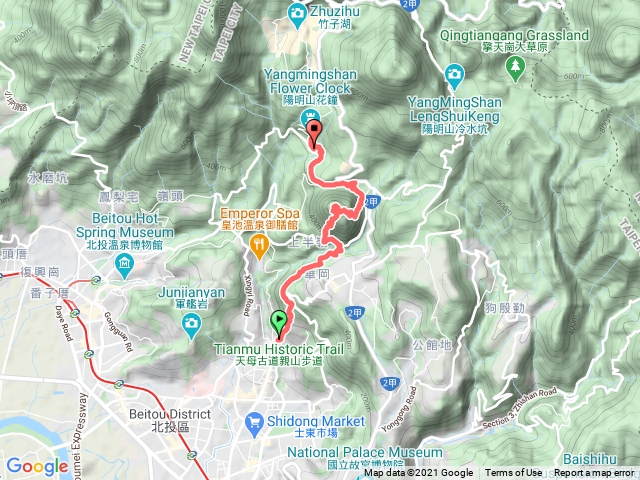 天母親山古道接紗帽山古道上陽明山