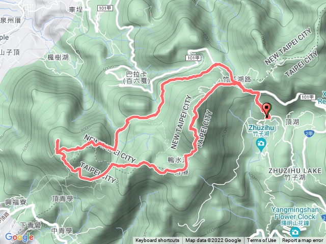 2022-12-24水尾巴拉卡步道-大屯山-大屯山南峰-大屯山西峰-向天池-向天池 山-向天山-面天山-二子坪步道O 型