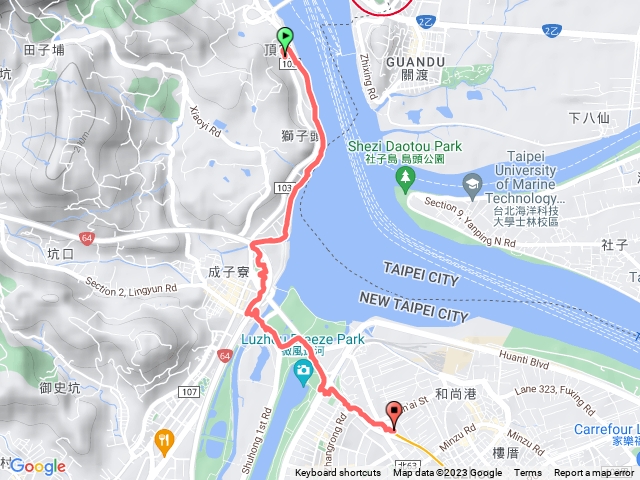 20231028 淡水河左岸 關渡大橋  獅子頭  成德公園 微風運河 蘆洲捷運站