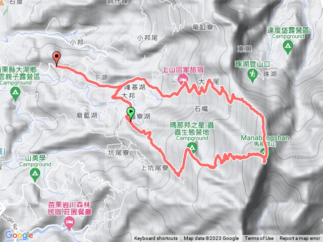 馬那邦山第二停車場天然湖登山口