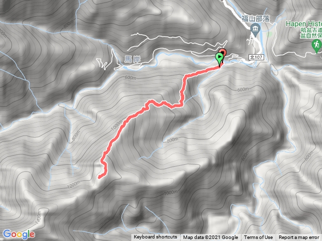 烏來山車廣山到1288峰來回