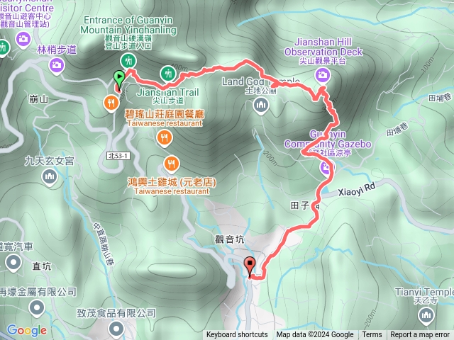 20240831觀音山硬漢嶺步道登山口>凌雲禪寺舊址>占山步道>潮音二 一尖>占山>觀音山公車站