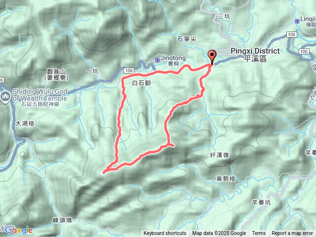石燭尖>九龍山>無名尖>峰頭尖O形4連峰 ##平溪孝子山景觀公廁起完登預覽圖
