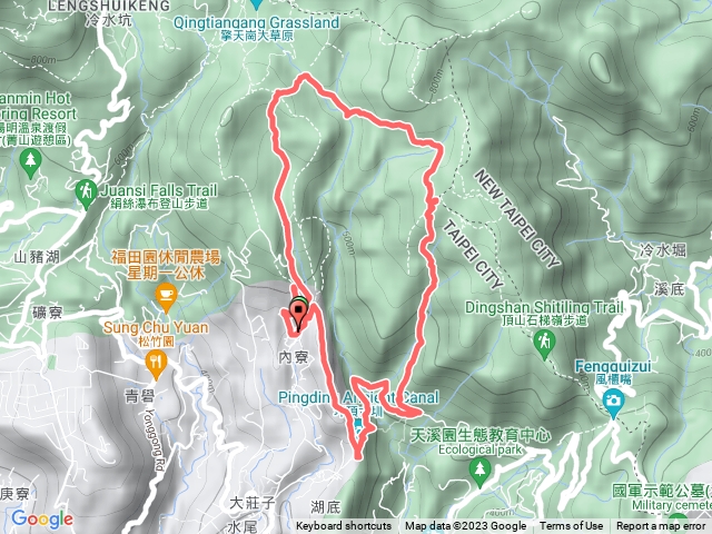內寮擎天崗雙溪古道北五指山荷蘭古道坪頂古圳回內寮