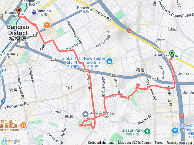 中和員山公園-海山神社-太武山莊-自強公園-瑞穗配水池