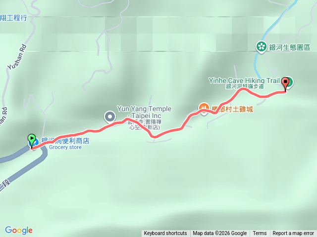 新店客運銀河站到銀河洞登山口預覽圖