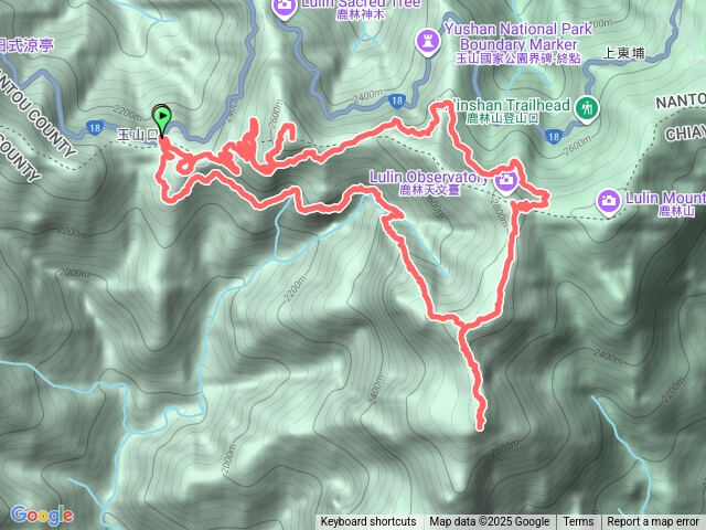 石山引水道水管路上石水山、主峰，接鹿林前山，走玉山廢棄林道，登石岄，回引水道入口預覽圖