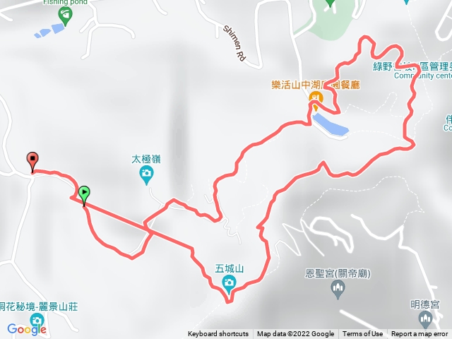 石門路70號步道入口-直上山中湖-文筆山登山口-天上山縱走-五城山-直下回70號步道入口