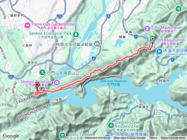 頭寮溪洲石門山縱走（百吉隧道-頭寮山-溪洲山-新溪洲山-石門水庫壩頂-太平山-清水坑山-石門山-石門山北登山口）預覽圖