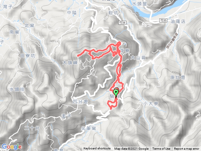 大山背山人文生態館-騎龍古道-大旗崠古道-大山背山-櫻花步道-騎龍古道-逃學步道-騎龍山-大山背山人文生態館