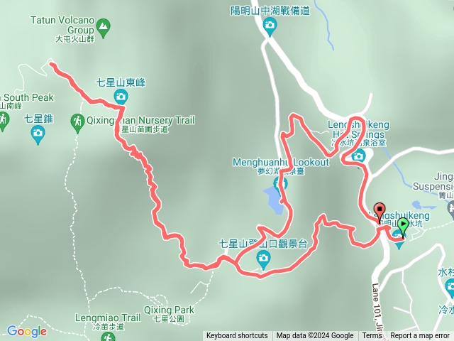 小百岳002 - 冷水坑 - 七星山 - 夢幻湖 - 小O型路線 - GPX提供