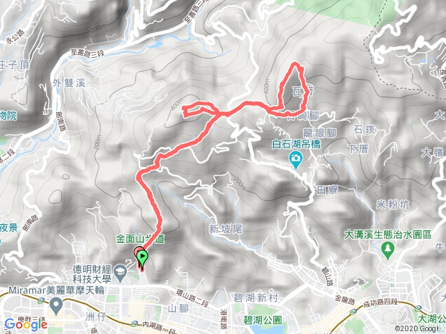 金面山～大崙頭山～大崙尾山～金面山