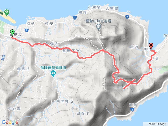 荖寮街連走五岔路口、福卯古道南線、隆隆池、卯澳漁港