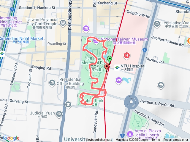2025-07-29 二二八和平公園漫遊─翠亨閣→黃氏節孝坊→大天后宮舊址→國立台灣博物館→第九號蒸汽車頭→二二八紀念碑→介壽公園