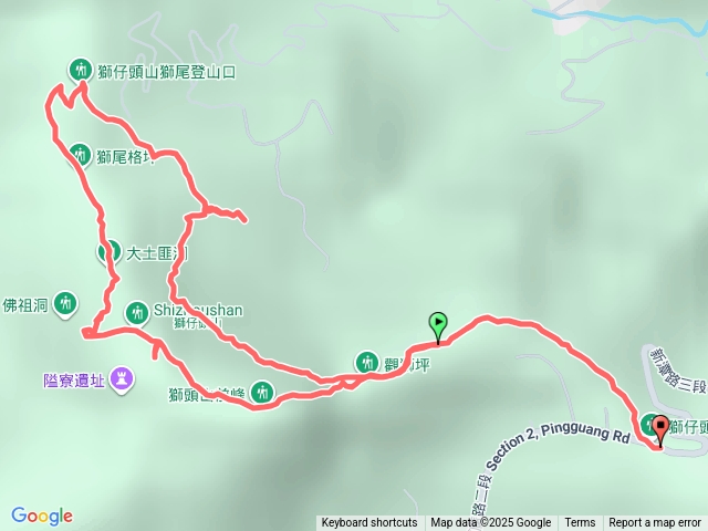 獅仔頭山環狀登山路線預覽圖