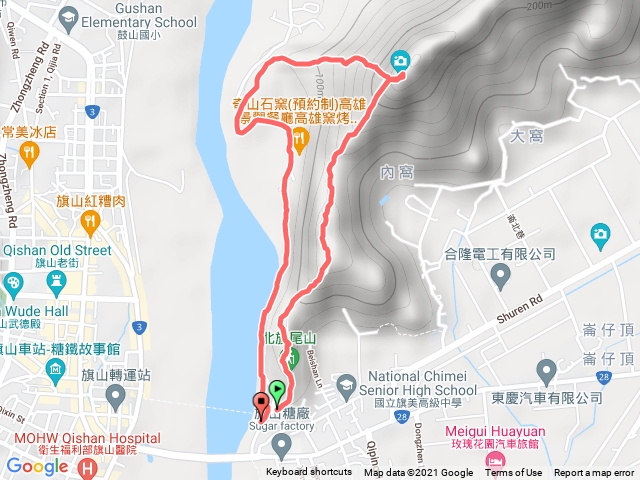 旗尾山一號上三號下路線
