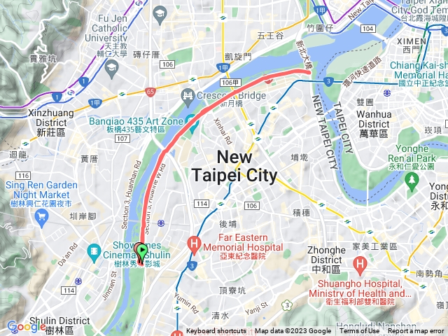 浮洲橋租借站經新月橋至大漢橋折返