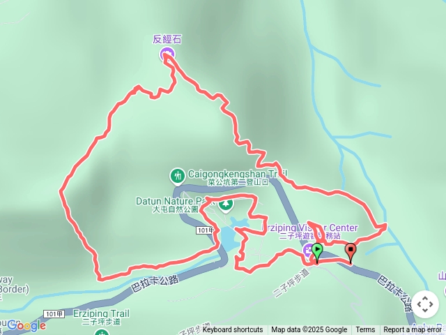 20250503二子坪停車場-菜公坑山步道-反經石-百拉咔山-十八彎古道-大屯自然公園-二子坪停車場