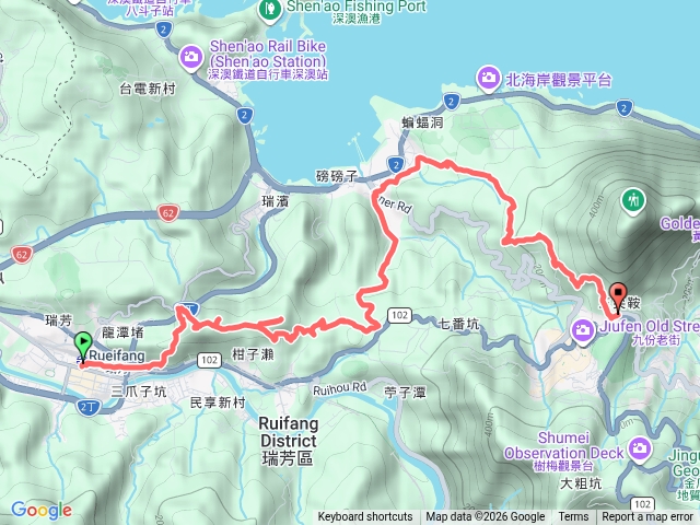 秀崎山-瑞芳山-龍潭山-跌死猴坑古道-基隆山西峰-焿子寮古道預覽圖