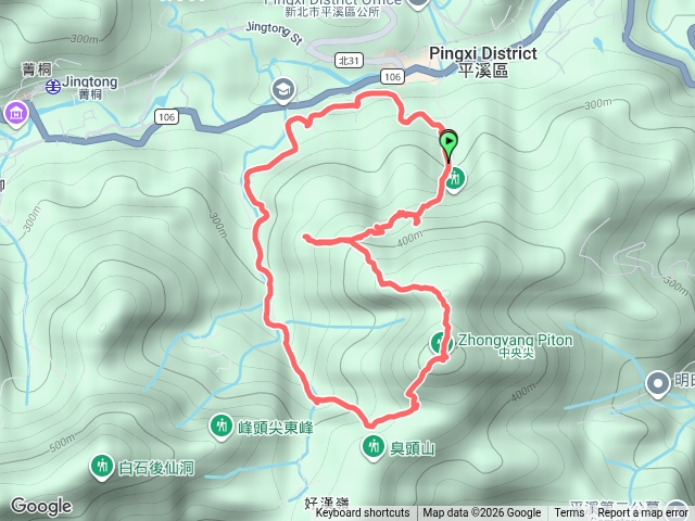 平溪尖哥中央尖O型（慈母峰、慈恩嶺、中央尖）出東勢格越嶺古道預覽圖