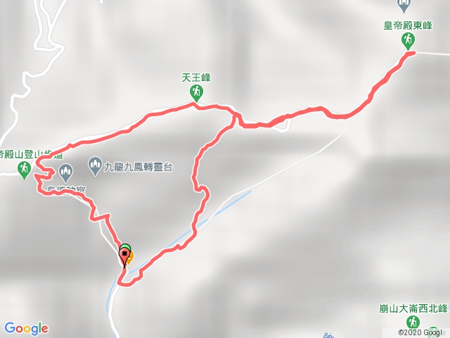 皇帝殿西峰登山入口至東峰折返環狀線