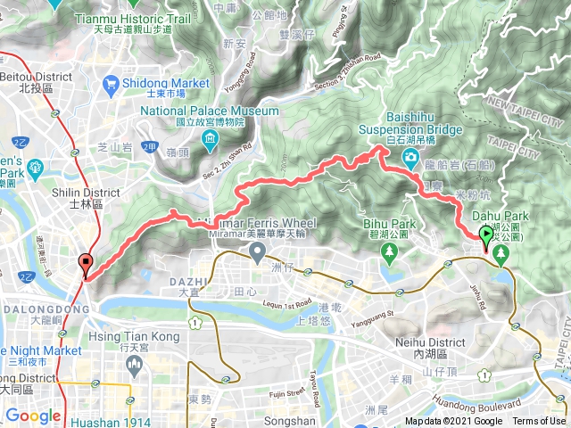 大湖公園 - 鯉魚山 - 圓山劍潭