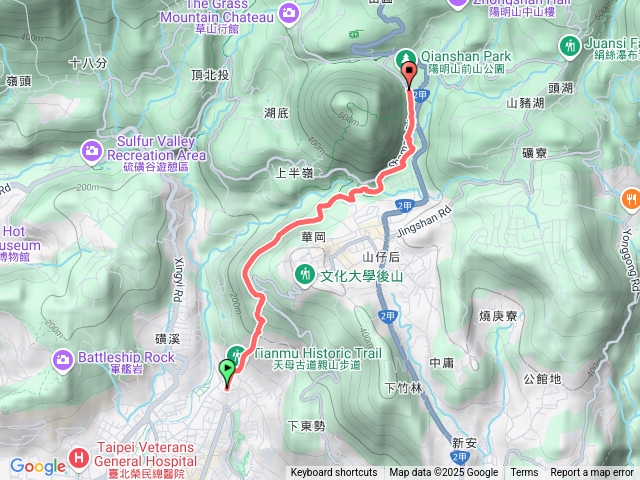 天母圓環～天母古道～磺溪小徑～前山公園