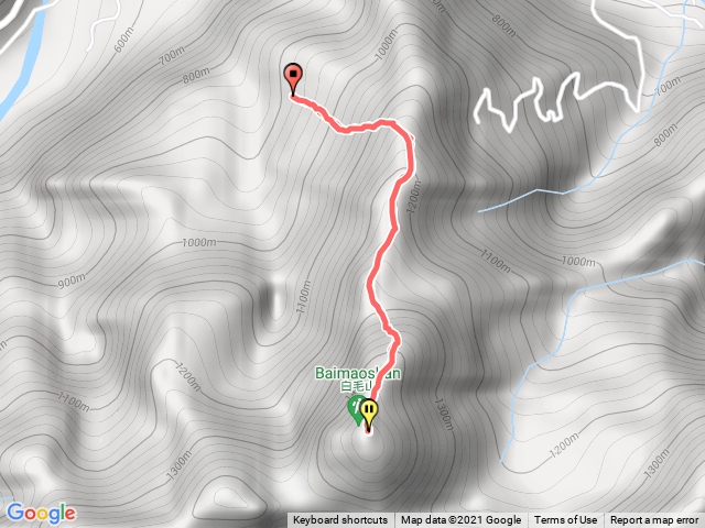 白毛山登山口起登路線