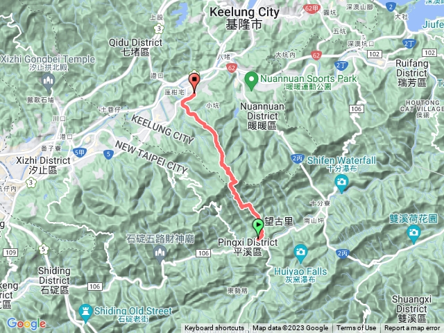 嶺腳、紫橋坑、姜南山、草濫古道、內西勢坑山、拔西猴山、七堵車站