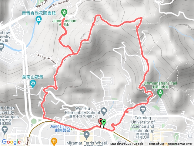 20210509內湖士林小山O小金面山-西湖山-西湖山北峰-西湖山北北峰-劍南山東峰-鄭成功廟山-劍南山