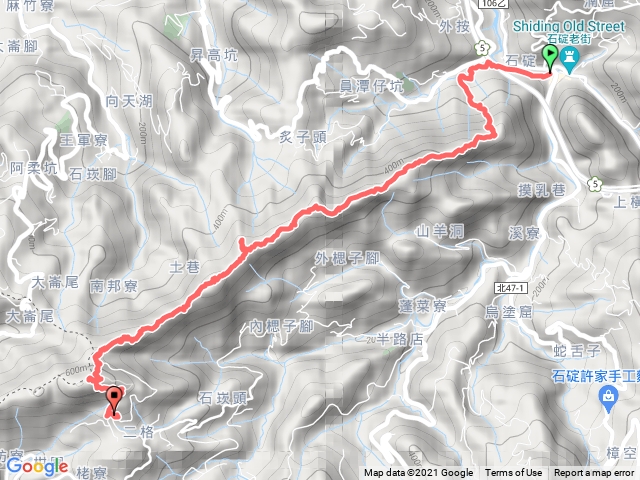 石碇國小、筆架連峰、二格山