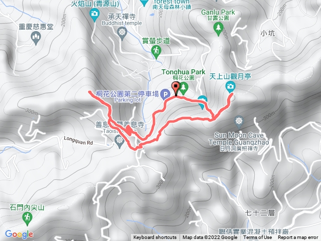 桐花公園、天上山、三粒半山、火焰山 O 型