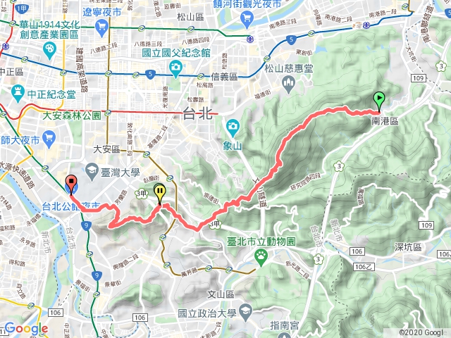 臺北大縱走第六段延伸芳蘭山、蟾蜍山：中華科技大學至捷運公館站