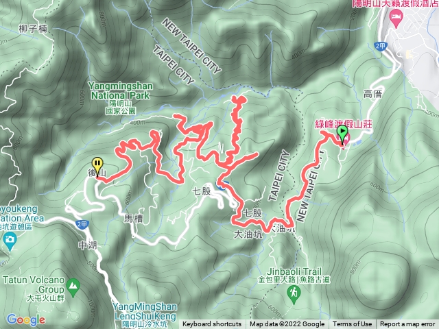 綠峰山莊，八煙營區，下股山，鹿角坑山未到（需跨溪）,鹿角坑溪管制站，花藝村，後山