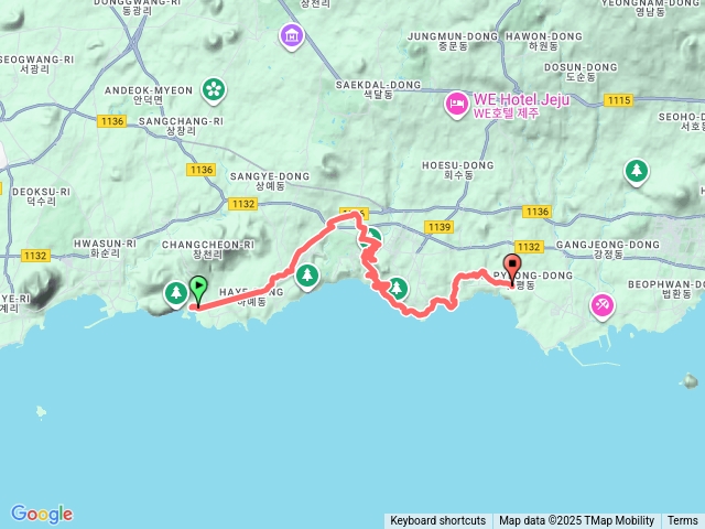 濟州島偶來小徑第8段（終點-中點坐公車中點-起點走路）