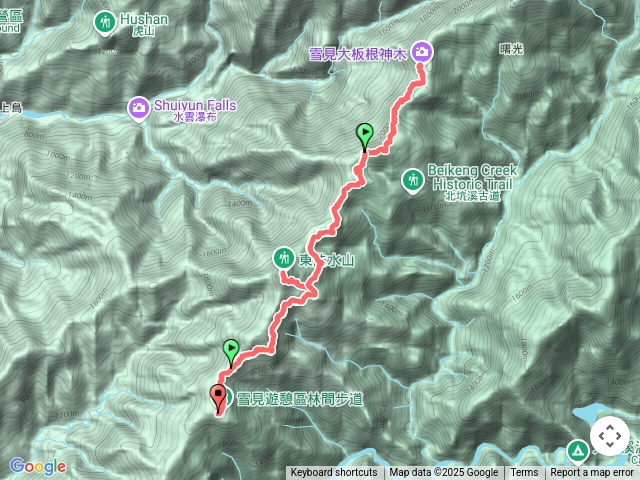 雪霸遊客中心--東洗水山--雪見大板根