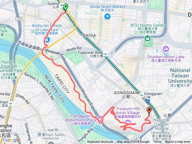 2024-12-27 古亭連走寶藏巖─捷運古亭站→紀州庵園區→古亭河濱公園→自來水博物館→寶藏巖→捷運公館站