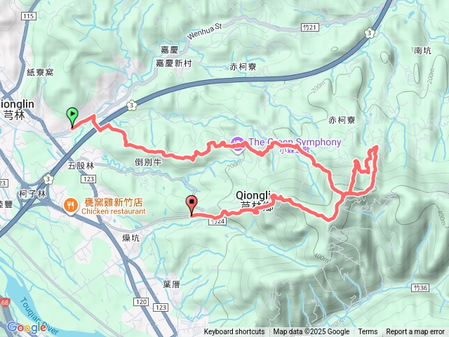 新竹芎林郊山行程 : 倒別牛山.中坑山.飛鳳山縱走。   (A進B出接駁路線，非傳統O型縱走。)